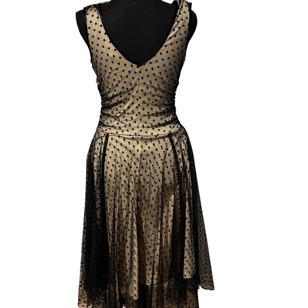 Vintage Dress sz S Black baby doll polka dot y2k Fairy overlay Whimsigoth witchy - Picture 10 of 15